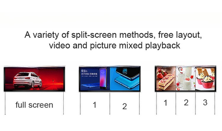 28 28.8 29 Inch Stretched Bar LCD Monitor 1920*360 / 1920*540 For Bus