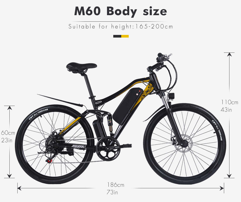 Full Suspension Rear Hub Motor Electric Bicycle 48V 17Ah 500W 27.5 Inch Wheel Size