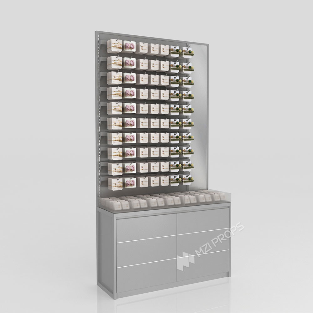 GDR08-SZ01-B Retail Display Shelf with Hooks and Adjustable Height for Mall Booths
