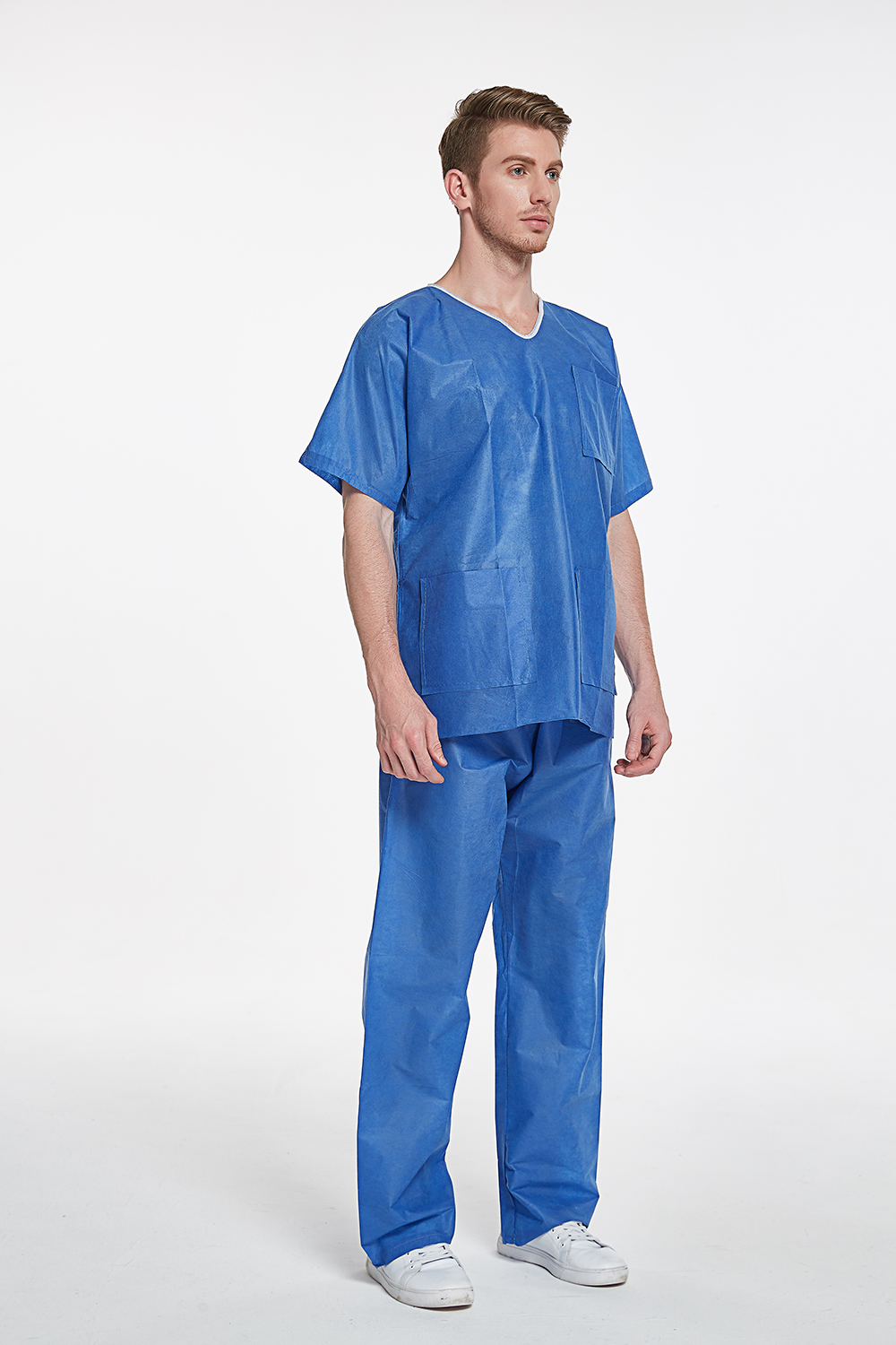 Short Sleeve SMS Hospital Scrubs Suit Set Clothing Disposable Uniform Scrub Suit Nursing Scrubs