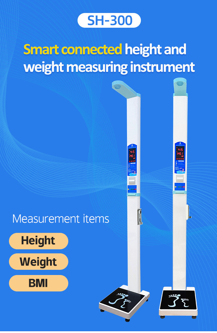 Coin Operated Body Health Check Kiosk Bmi Machine With Printer Blue / White Color