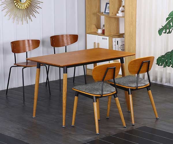 Modern European Minimalist Nordic Dining Chair Metal Legs Iron 75.5CM