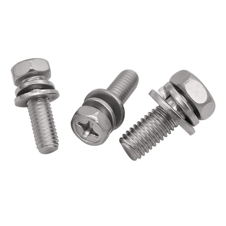 Cross Recessed Hexagon Bolt With Indentation And Washer Assemblies GB 9074.13 Standard