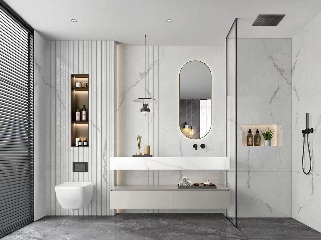 Customized Designs Wall Hung Bathroom Cabinets with Vanity Counter Wash Basin by YALIG