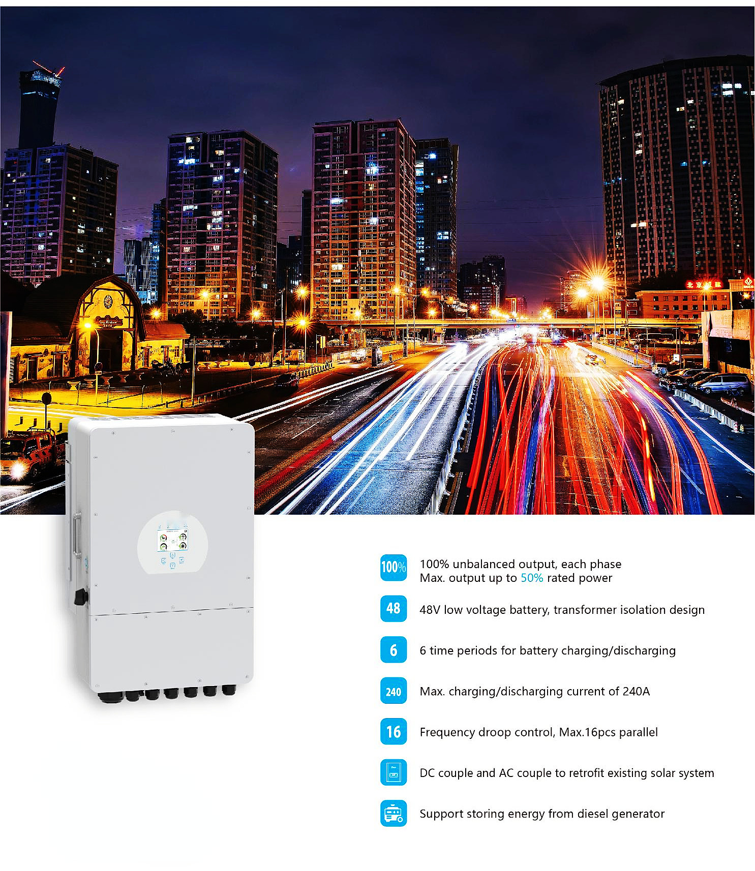 Solar Hybrid Wechselrichter 5kw On Off Grid MPP Solar Hybrid Inverter