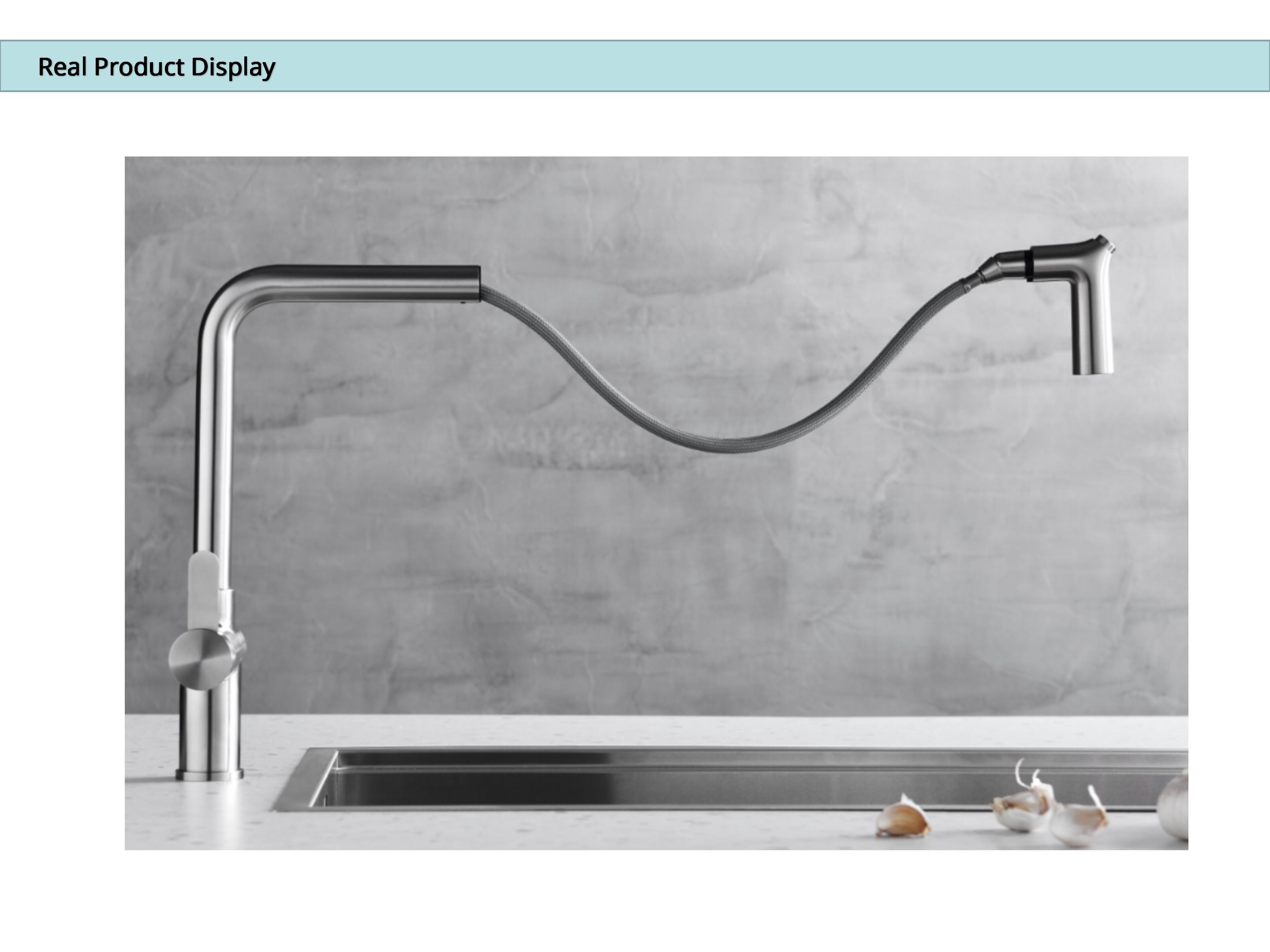 Angled Spout Smart Touch Kitchen Faucet Pull Out Sprayer Mixer CUPC