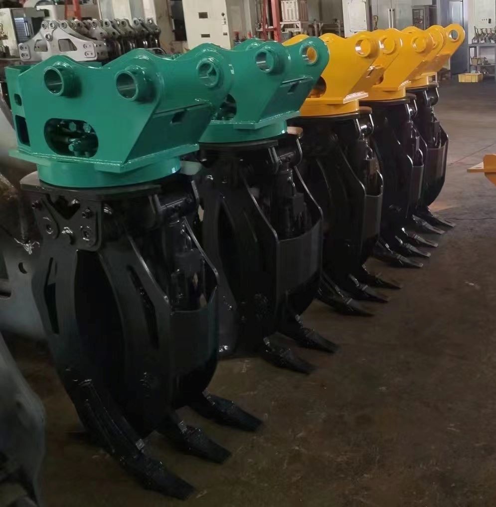 360 Degree Hydraulic Rotating Gripper , Excavator Hydraulic Log Grab