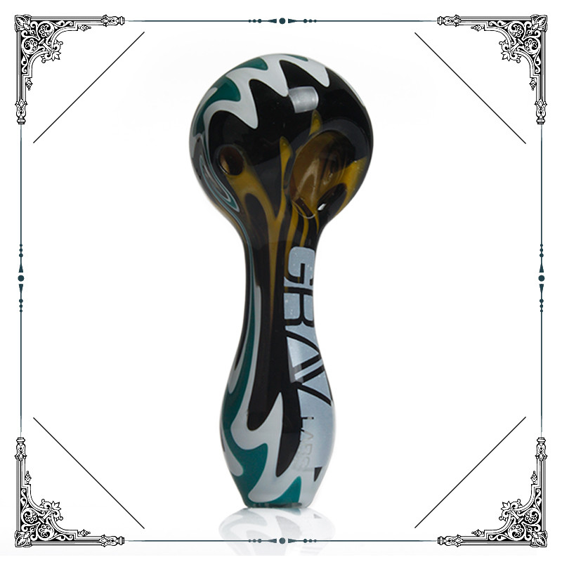 Colorful Grav Glass Smoking Pipes , 4 Inch Hand Spoon Pipe For Smoking