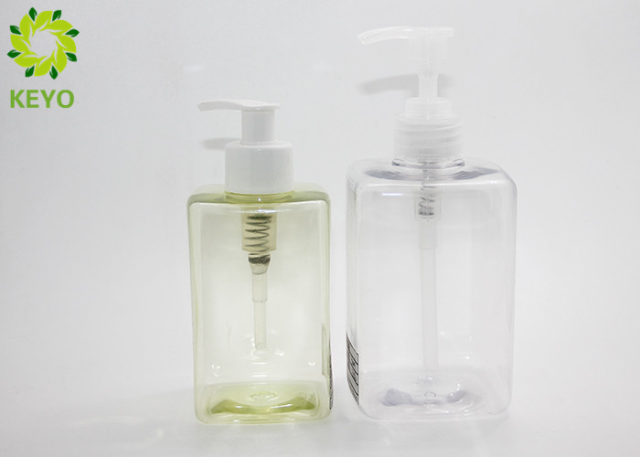 300ml PET Shampoo And Conditioner Bottles , Square Empty Pump Dispenser Bottles