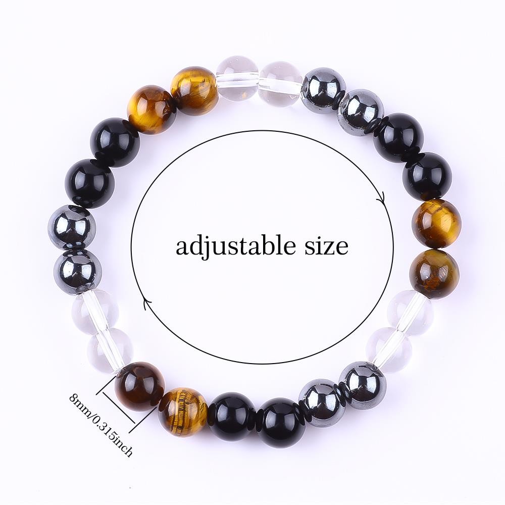 Handmade Elastic Natural Crystal Gemtone Bead Protection Bracelet for Healing