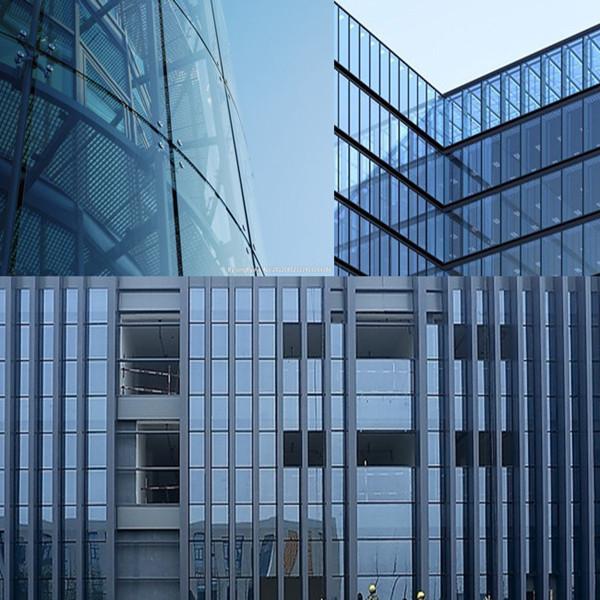 Office Building Curtain Wall Glass Types Transparent Hollow Glass Anti