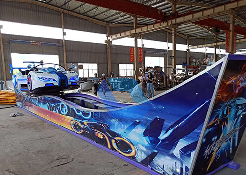 Indoor Outdoor Track Type Theme Park Equipment , Fun Ride F1 Flying Car Rides For Kids