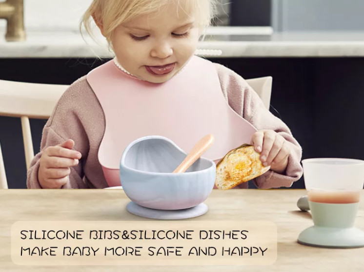 OEM Custom Waterproof Soft Silicone Baby Feeding Kit BPA Free