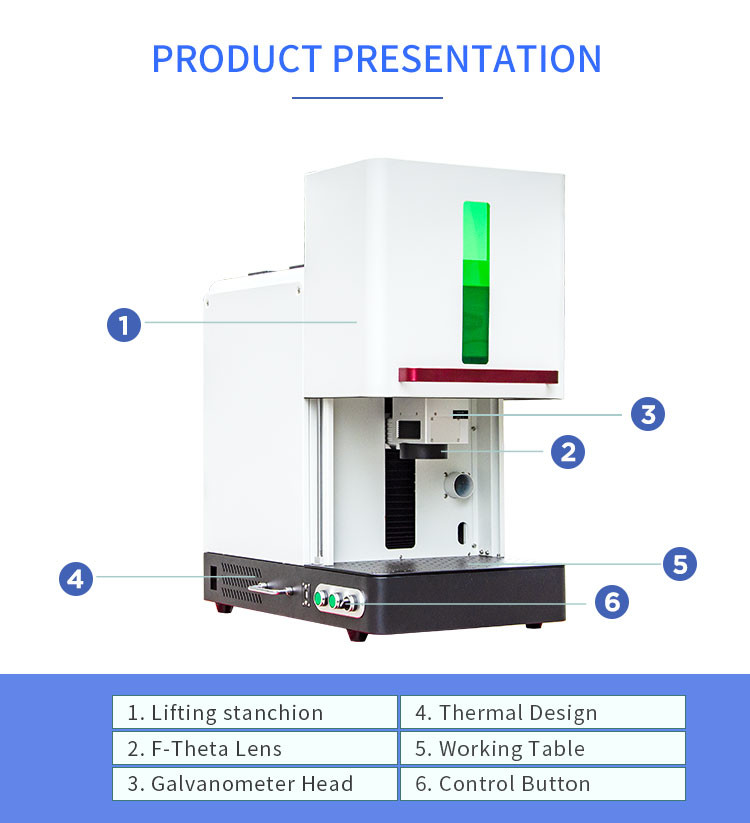 Safety Enclosed Cabinet Type 20W Fibre Laser Marking Machine For Precise Marking