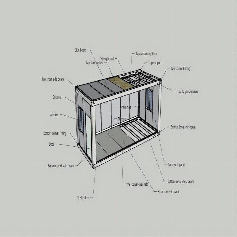 Easy Assemble Expandable Luxury Bath Houses for 2-3 Bedroom Detachable Container Homes