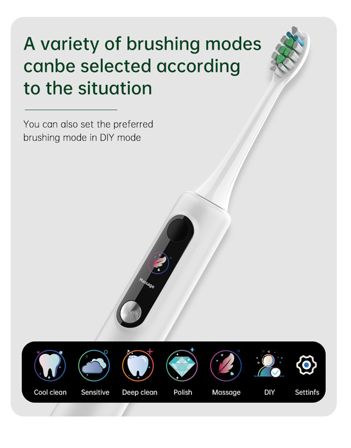 OEM ODM Sonic Electric Toothbrush Supports Bilingual Switching Between Chinese And English