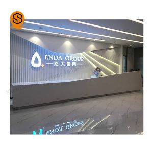 Acrylic Solid Surface Reception Desk Joint Invisible Semi Matt SGS