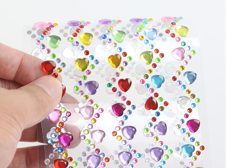 3D Acrylic Self Adhesive Stickers for kids diy craft and Decal Mobile Scrapbooking diamond pearl gem drill stickers OEM