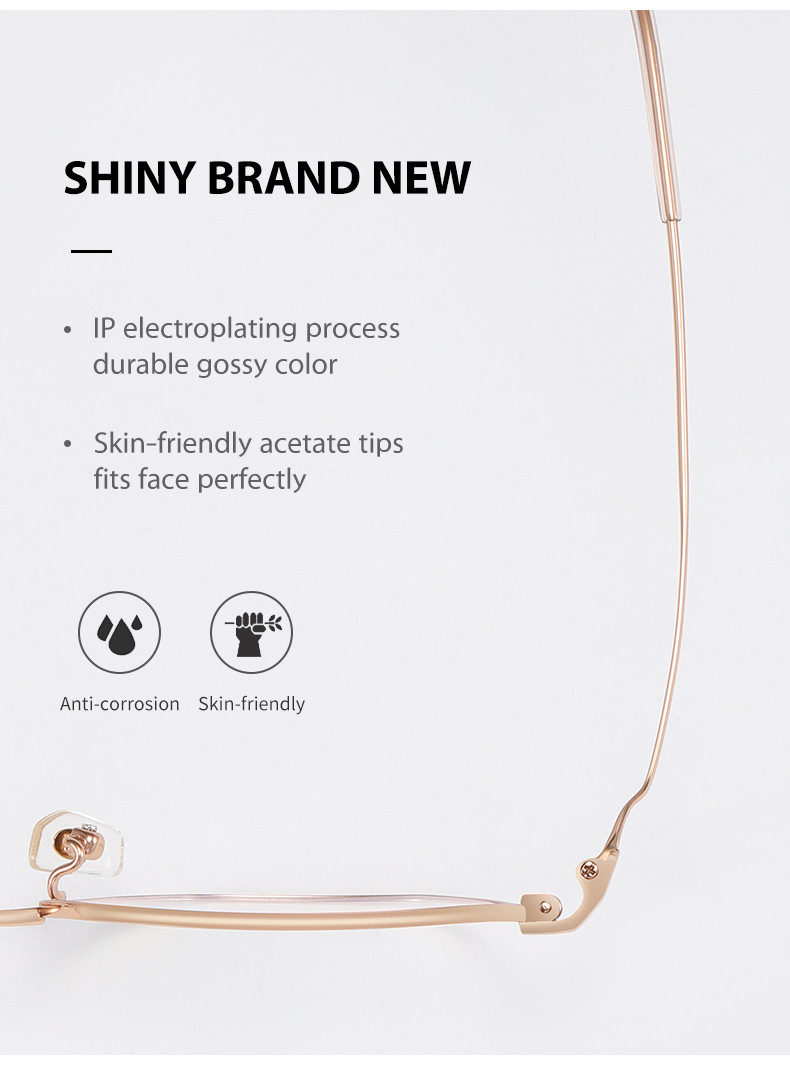 Business Bendable Titanium Frame Glasses Stainless Steel Frame Anti Scratch