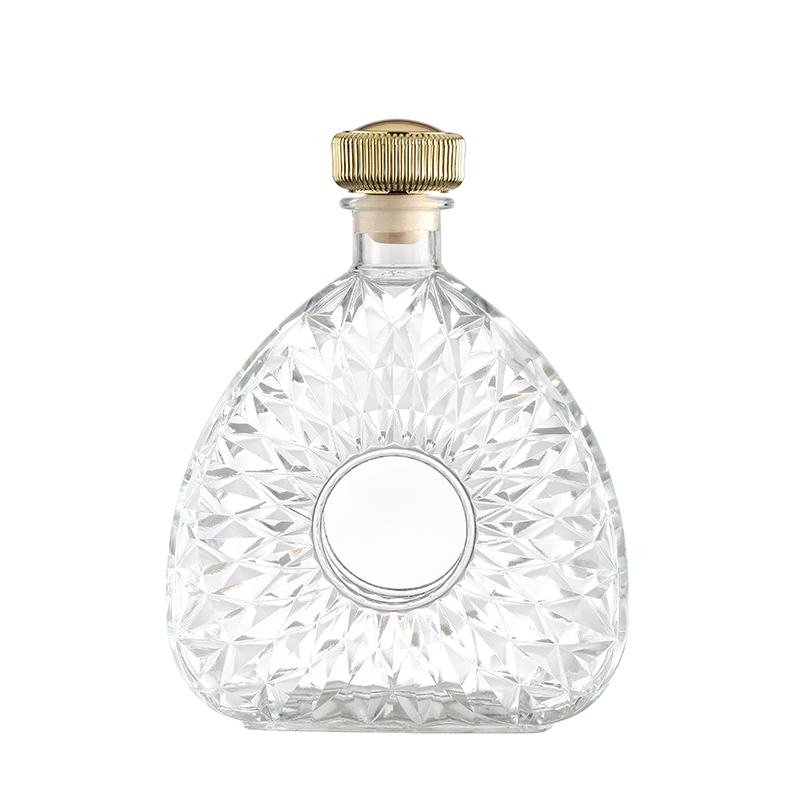 Most Popular Style 750ml Glass Whisky Bottle Hot Stamping and Aluminum Plastic PP Collar