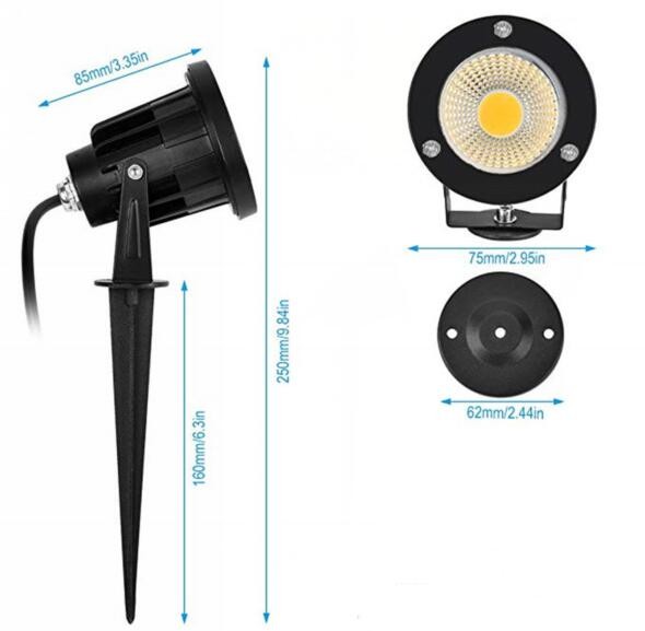 COB LED Garden Lights ，3000K Outdoor Yard Lights Have Driver Inside