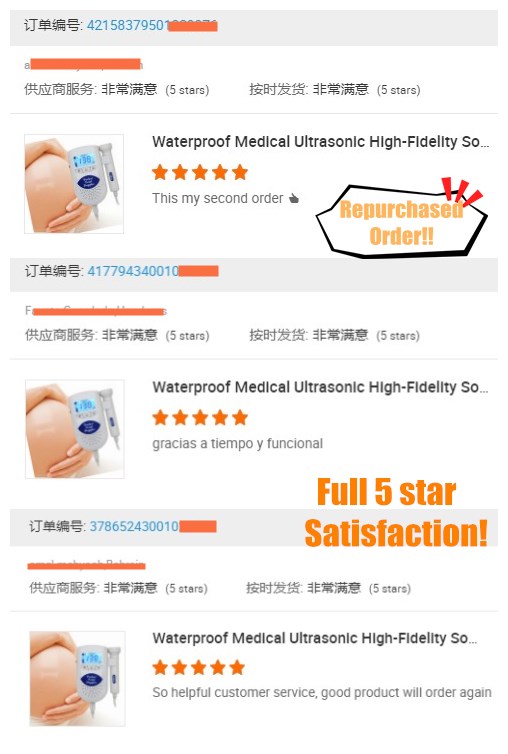 Waterproof Medical Ultrasonic High-Fidelity Sound Portable Baby Heart Monitor Fetal Doppler