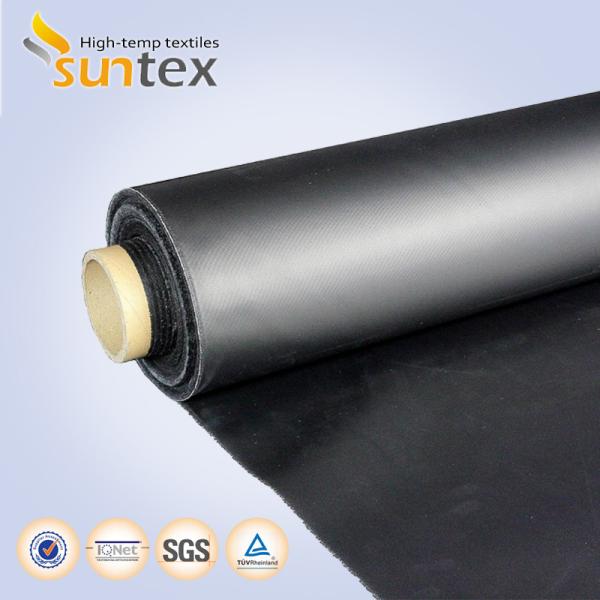 Neoprene Coated Fiberglass Chemical Resistant Fabric 0.5mm Black Color Weather