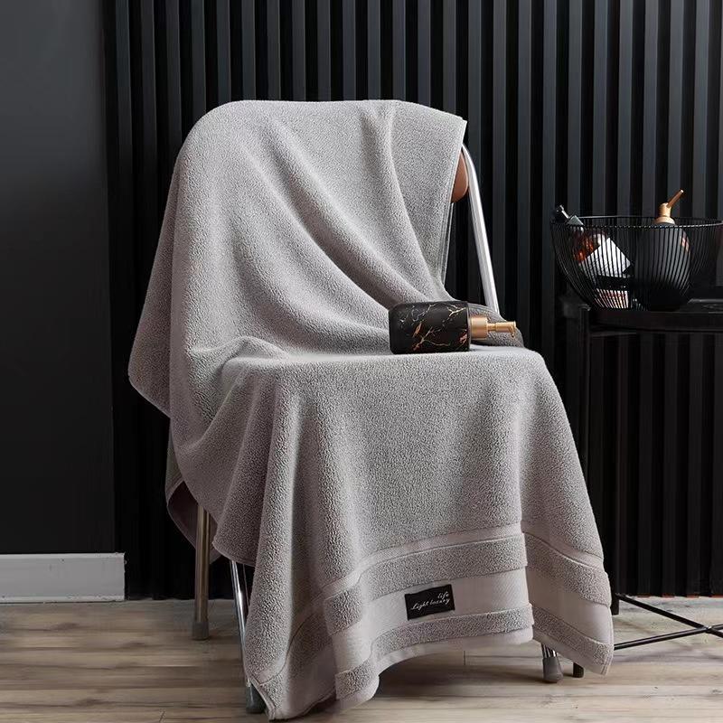Custom Logo Pure Cotton Bath Towel Set Luxury Super Absorbent Ideal for Home or Hotel