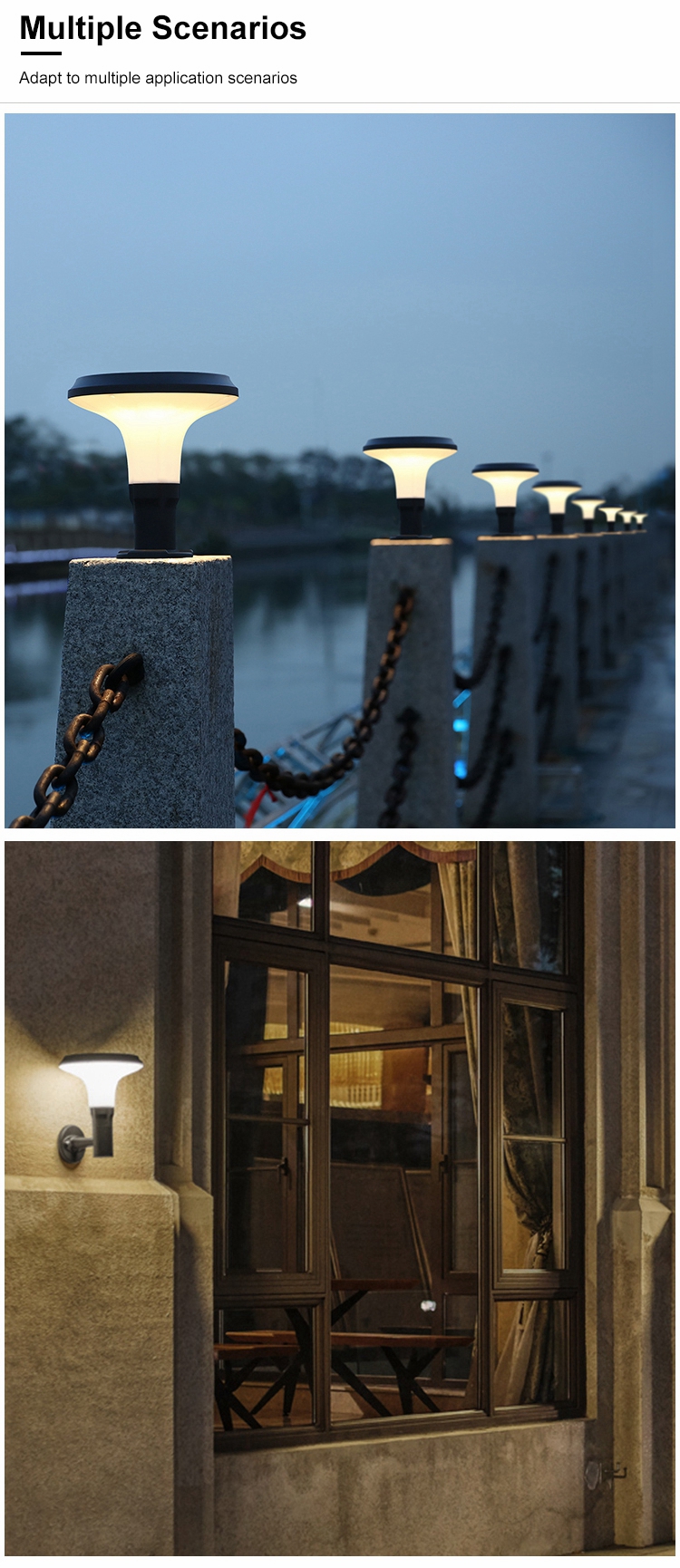 Waterproof Solar Light 3.2v 1500lm Optically Controlled Led Solar Garden Lamp