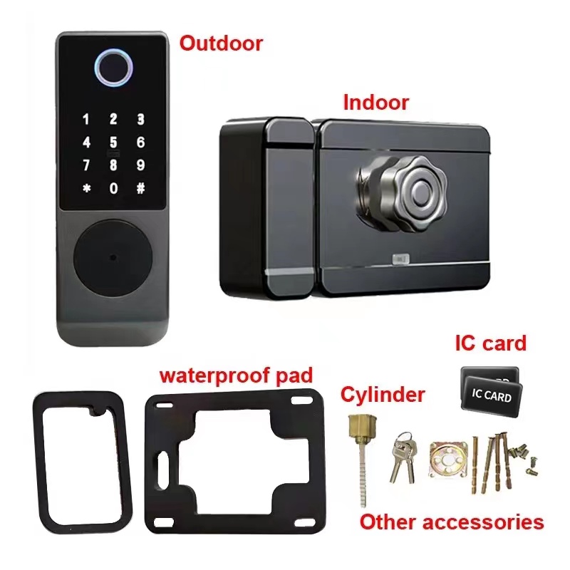 Waterproof Rim Lock TTlock Tuya Controlled Door Lock