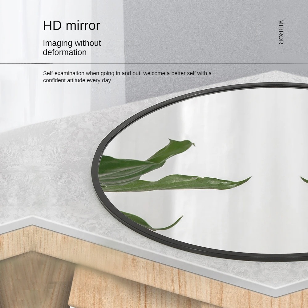 Wall Mirror for Bathroom Decorative Antique Round Belly Vintage Sticker Plastic Frame