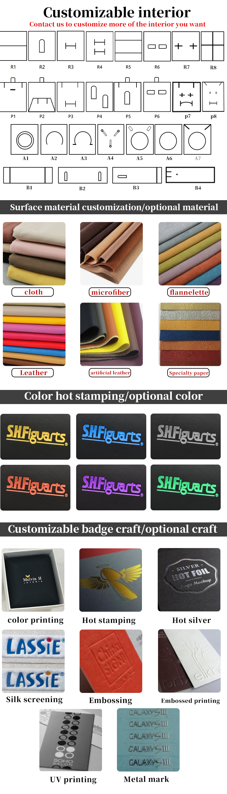 Jewelry Packaging Hanhong Custom Velvet Box for Necklace Bracelet Earrings and Ring