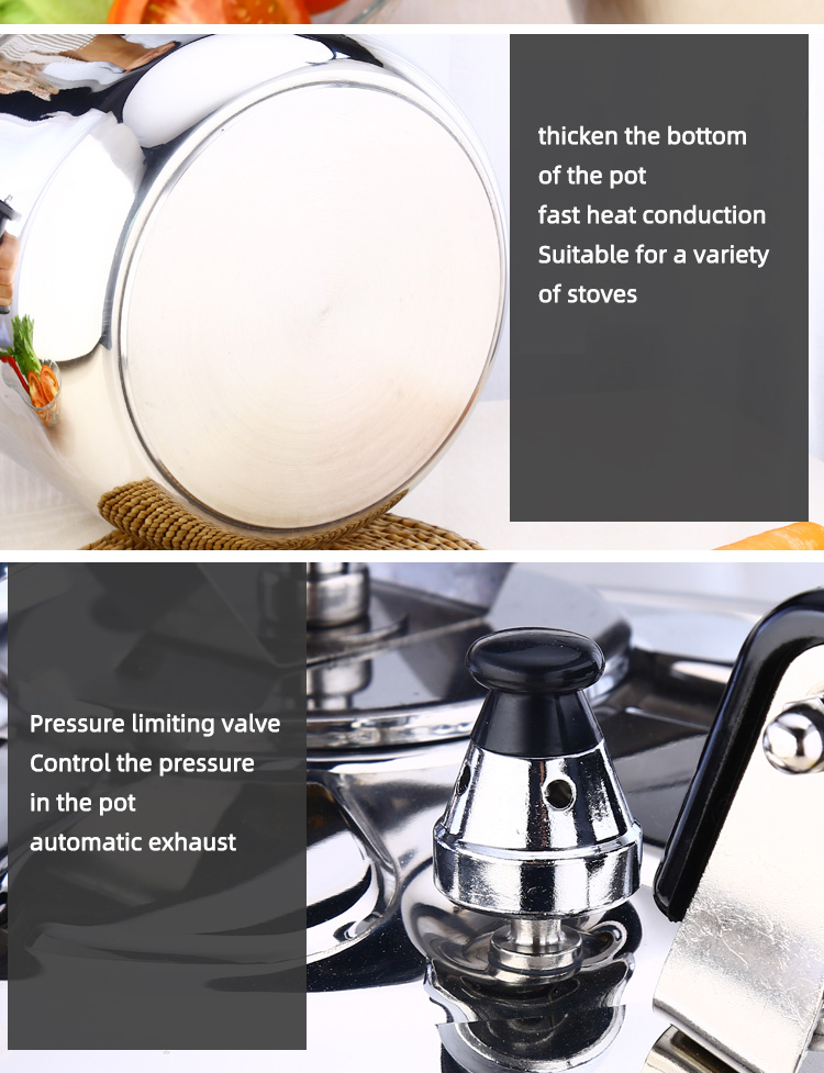 SUS304 Stainless Steel Pressure Cooker 30 - 44cm Sustainable