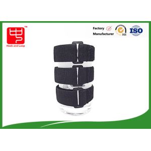  Black Reclosable Straps , Tie Straps Custom Size Manufactures