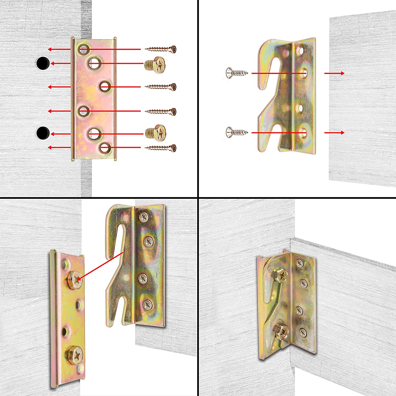 86mm*26.5mm*33mm Metal Wooden Bed Hardware Parts Hooks for Furniture Accessories