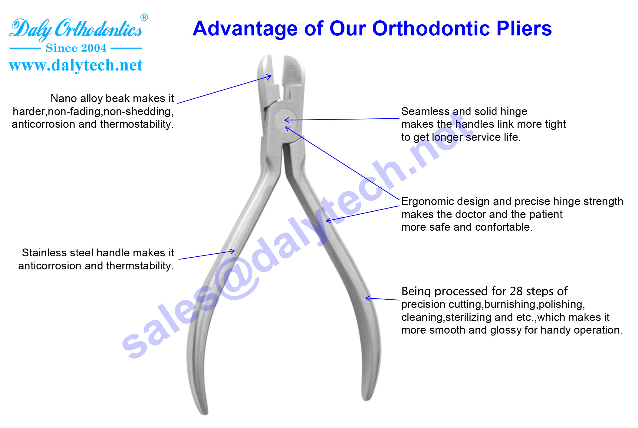 Bracket removing pliers straight of orthodontic pliers for dental equipment