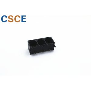 1 * 3 Port PBT Plastic RJ11 PCB Socket , RJ11 Mini Jack 5521 Series Voltage