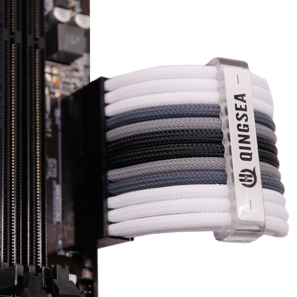 Computer power cord Braided Sleeved Psu extension ATX Power Cable 30cm set