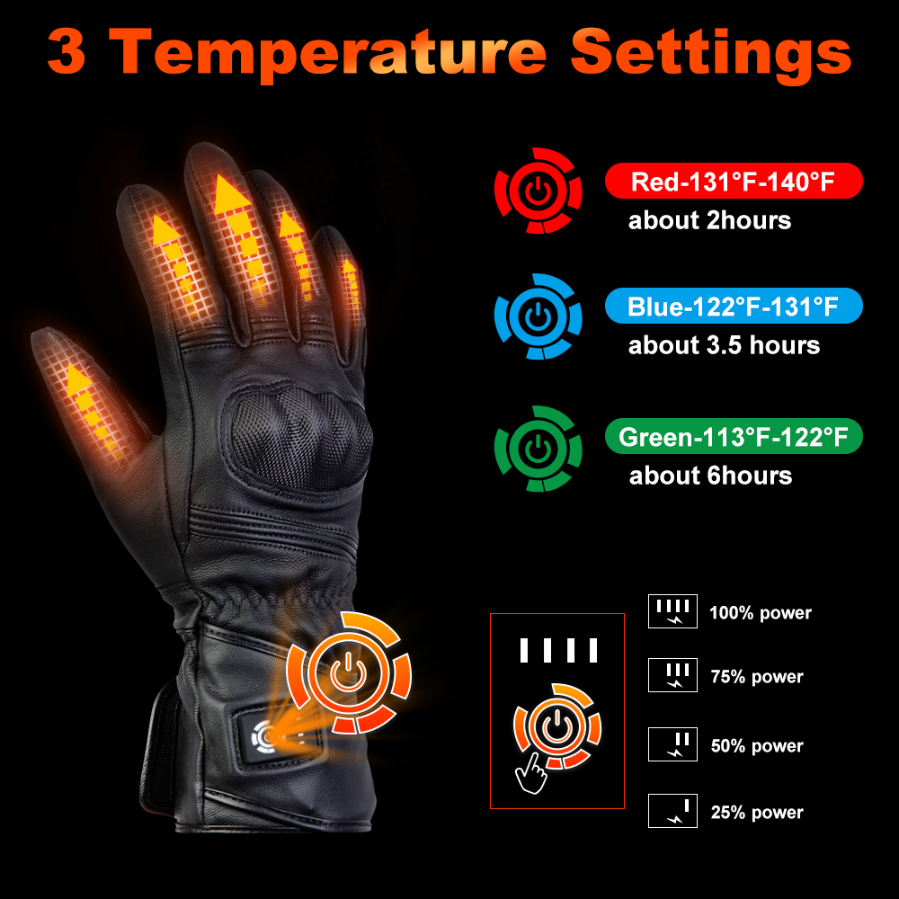 Unisex Heating Electric Rechargeable Gloves 7.4V 12V 2200 2600 3000Mah