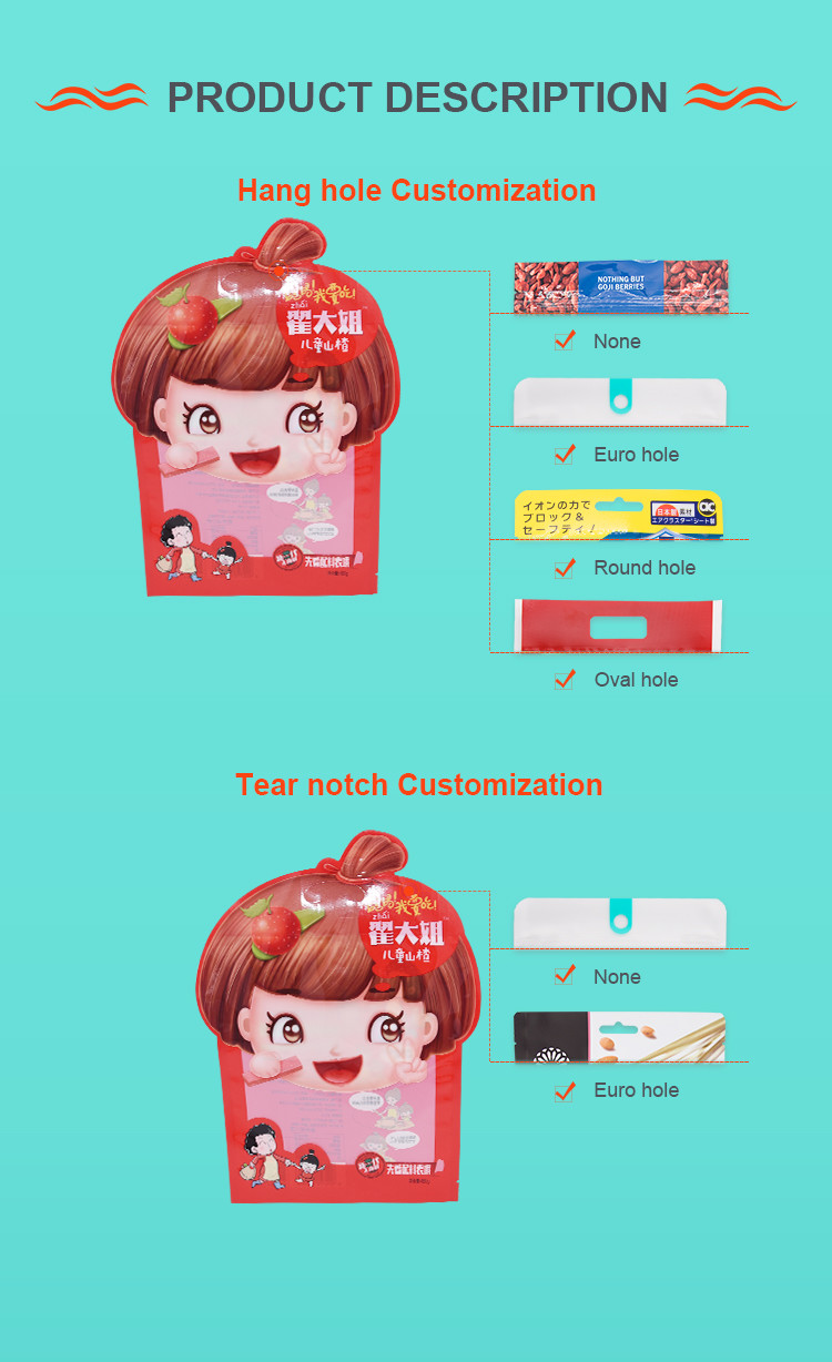 Sealed Paper Plastic Composite Bag Special Shaped Recyclable Food Grade