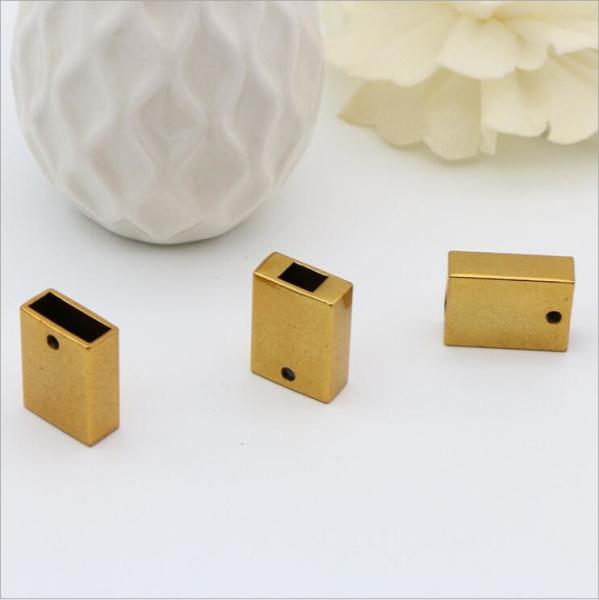 Fashion zinc alloy metal gold bag accessories leather cord end clip stopper for