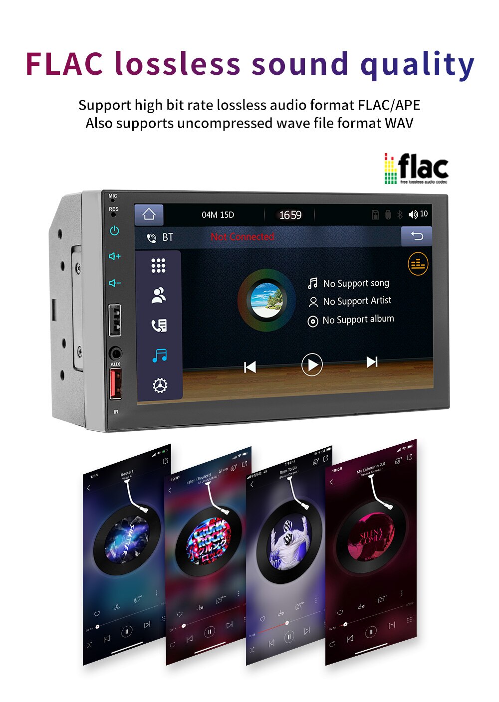 178*102mm Size HD Touch Screen Car MP5 Player with Carplay Bluetooth and Reverse Camera
