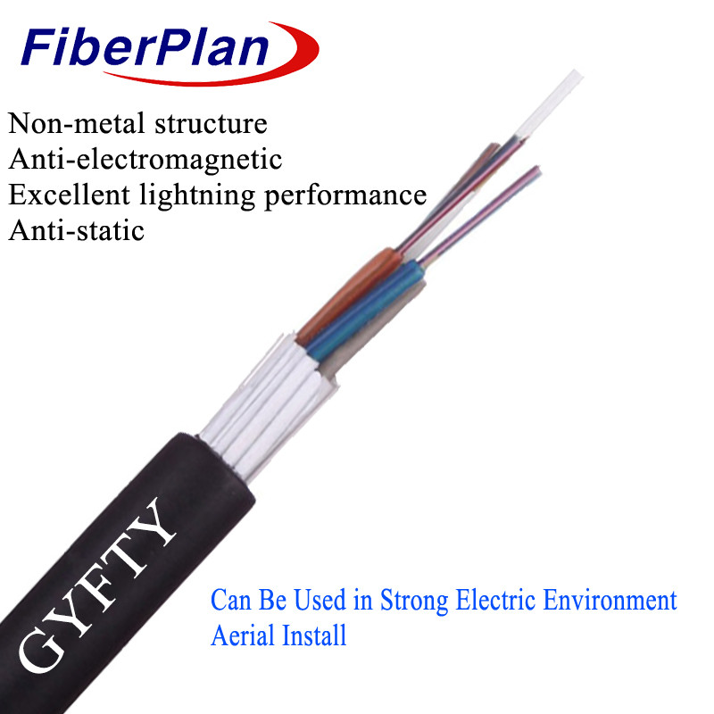 Outdoor Non Armored Single Multi Mode Duct 2-144 Core Air Blown Fiber Optic Cable GYFTY