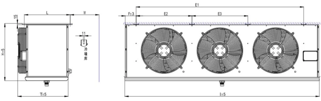 Air Cooler Evaporative Unit Cooler for Vegetables Freezer Cold Storage Room
