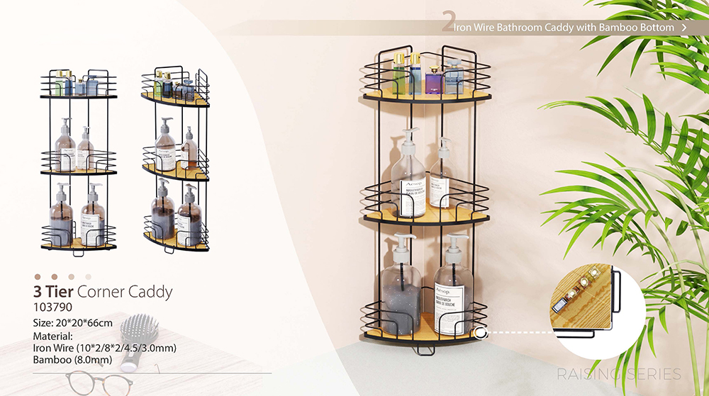 Wall Mounted 3 Tier Shower Corner Shelf For Bathroom Storage And Organization