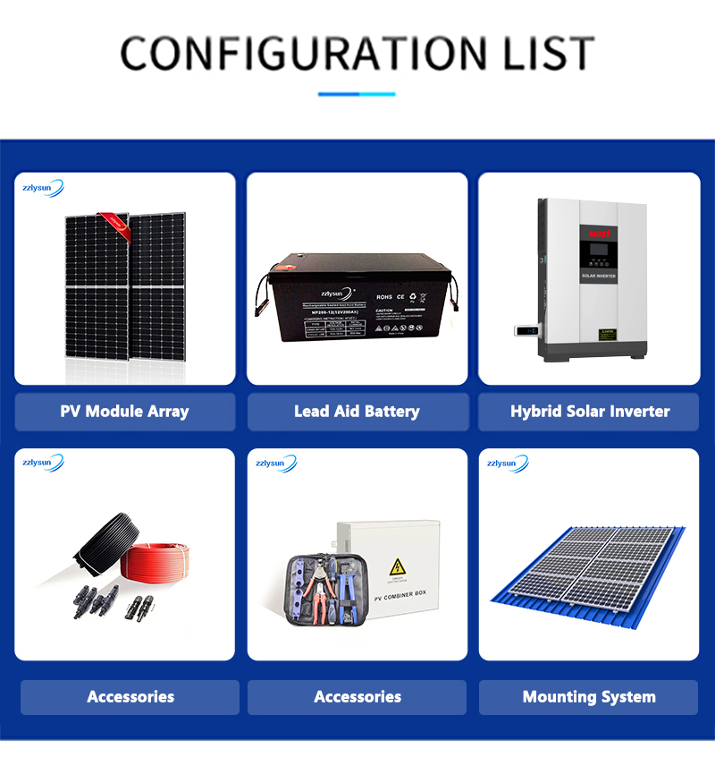 Complete Set Hybrid Solar Energy System Portable Energy Off Grid Kit 5KW