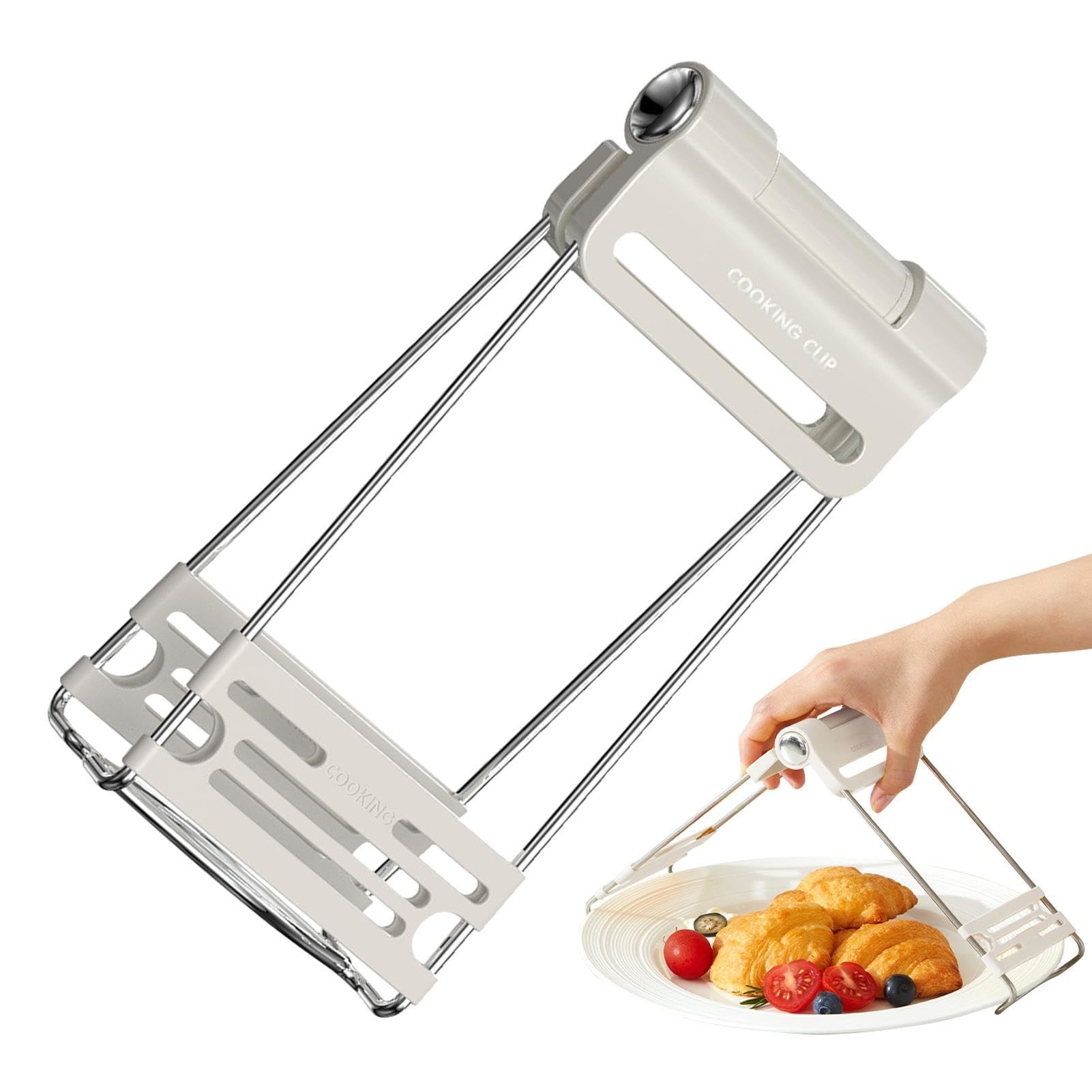 Plate Lifter Steamer Plate Gripper Tongs Stainless Steel Bowl Clip Holder