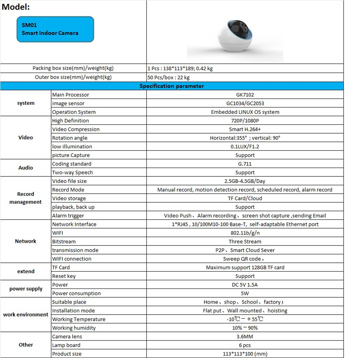 Smart Indoor Camera(SM-02)