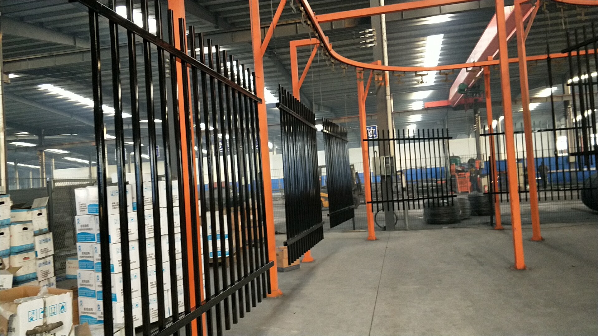 garrison security fencing panels 2.1m*2.4m black powder coated interpon Akzo Nobel powder rail 45mm x 45mm