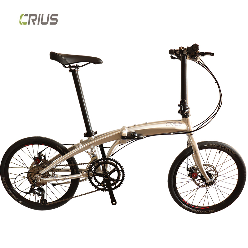 20 Inch Folding Bicycle with 9 Speed Gears and Portable Design Made of Alloy Material